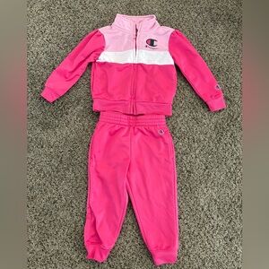 Champion Kids' Girls Pink and White Tracksuit Sweat Suit Outfit